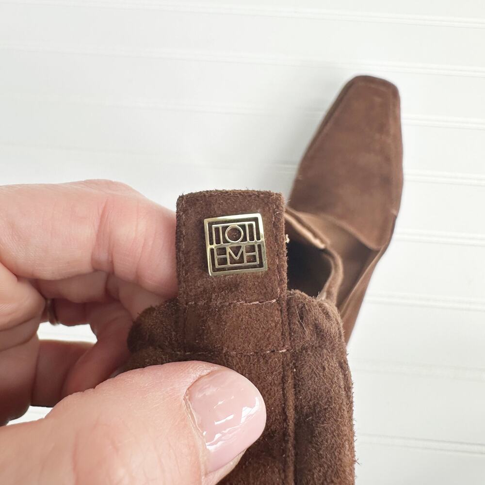 Toteme Chocolate Brown Suede Loafers Slip On Flats - Picture 6 of 14